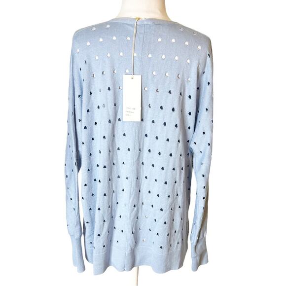 NWT J. Society New York perforated blue sweater sz S - Picture 2 of 6